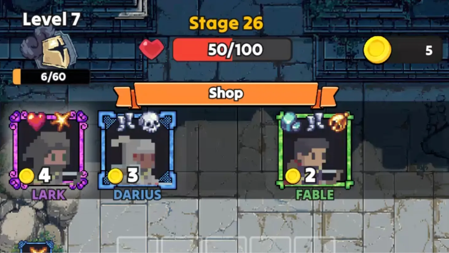 Idle Horizons: Dawn of Heroes gameplay showing the auto chess-style team-building system